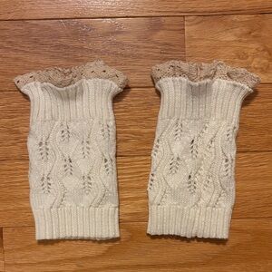 White and Cream Boot Cuffs